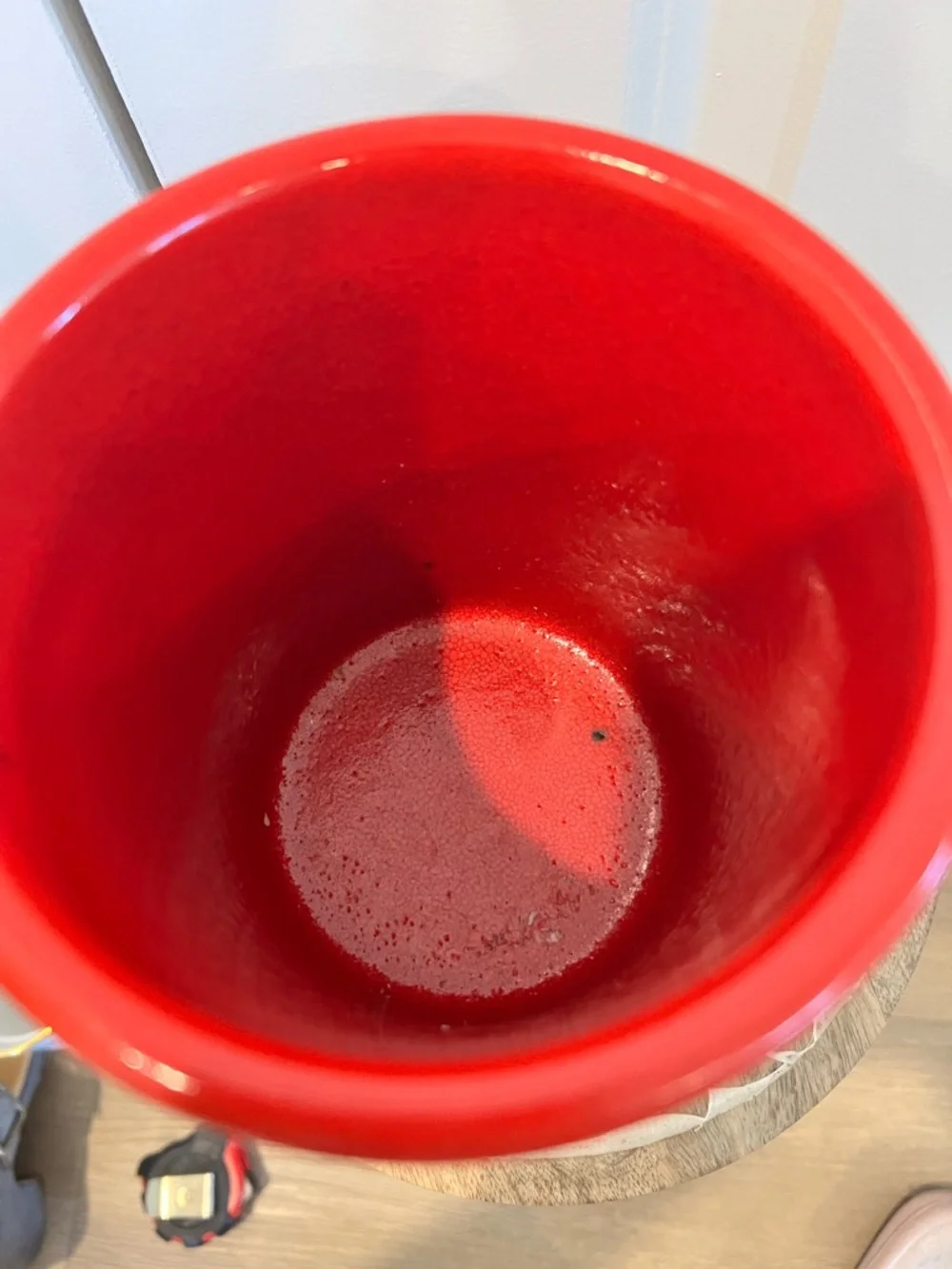 Red Ceramic Utensil Holder